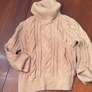 Banana Republic Cable Knit Turtleneck Sweater - Cream